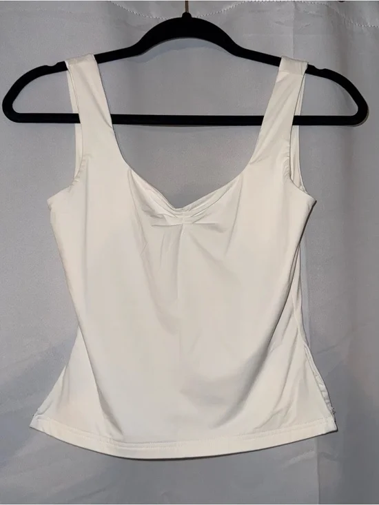 White Sweetheart Neckline Tank Top - Picture 1 of 3